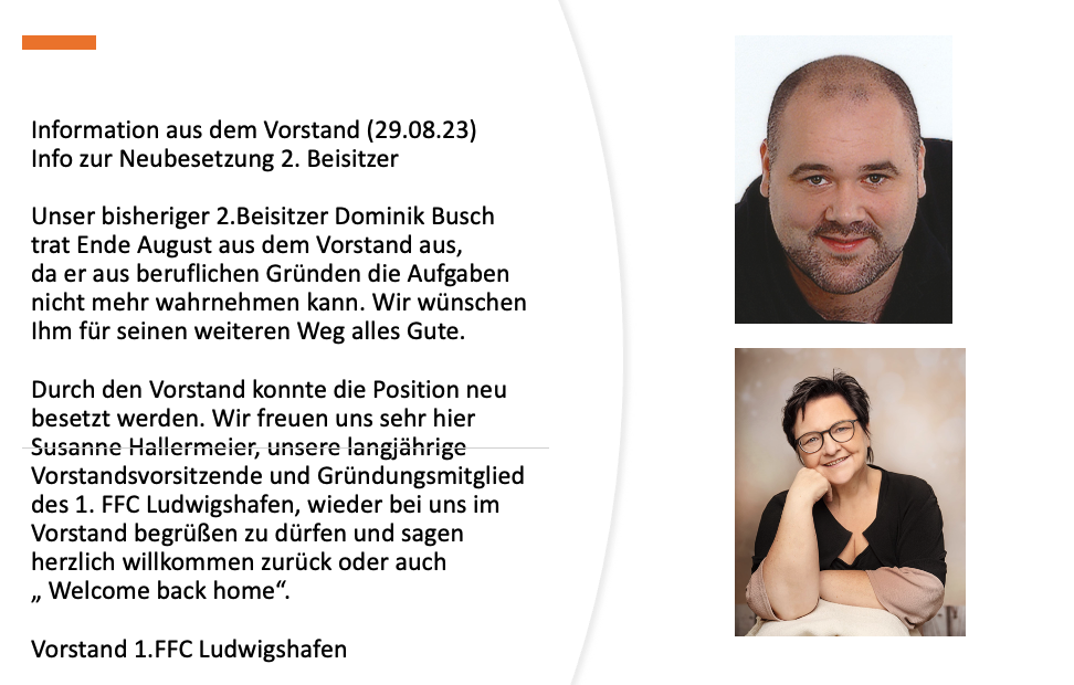 Info aus dem Vorstand