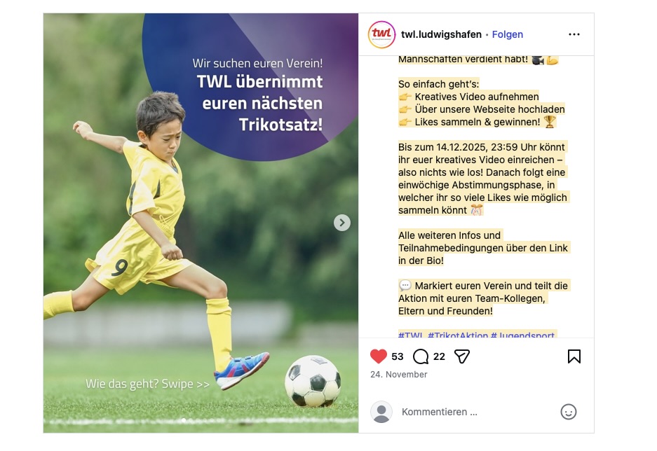 Trikot Aktion TWL - wir sagen Dankesch&ouml;n